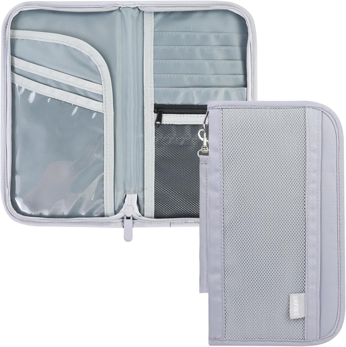 Passport Holder, RFID Passport Holder for Travel with Wrist Strap, Portable Waterproof Travel Document Holder for Passports Boarding Passes Cash Credit Cards (Black)