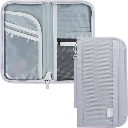 Passport Holder, RFID Passport Holder for Travel with Wrist Strap, Portable Waterproof Travel Document Holder for Passports Boarding Passes Cash Credit Cards (Black)