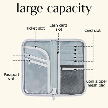 Passport Holder, RFID Passport Holder for Travel with Wrist Strap, Portable Waterproof Travel Document Holder for Passports Boarding Passes Cash Credit Cards (Black)