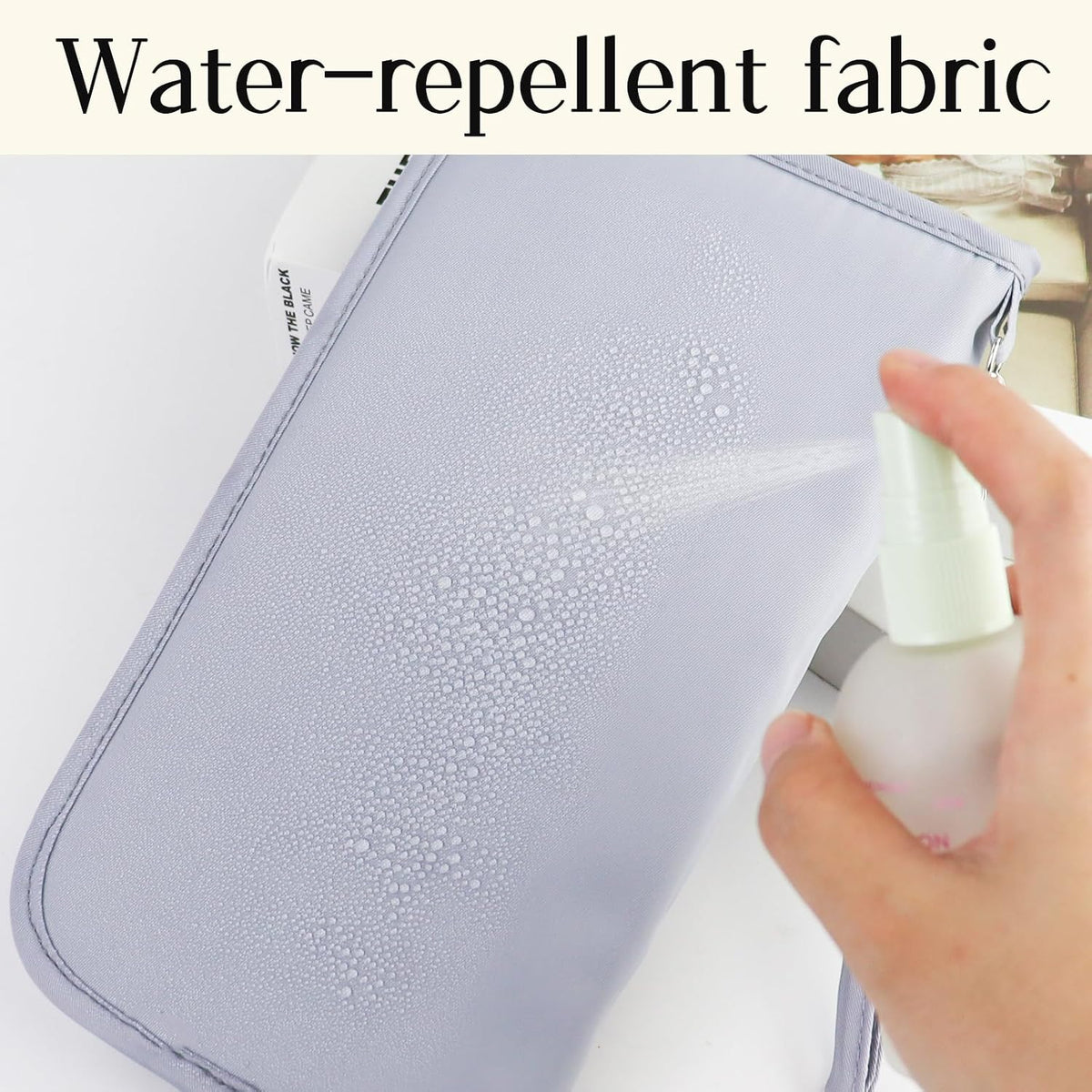 Passport Holder, RFID Passport Holder for Travel with Wrist Strap, Portable Waterproof Travel Document Holder for Passports Boarding Passes Cash Credit Cards (Black)
