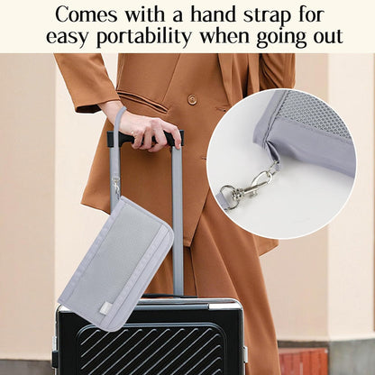 Passport Holder, RFID Passport Holder for Travel with Wrist Strap, Portable Waterproof Travel Document Holder for Passports Boarding Passes Cash Credit Cards (Black)