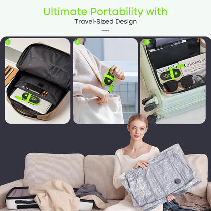 Vacuum Bags for Travel with USB Pump, Carry-on Size Compression Packing for Luggage and Suitcase, Space Saver Bags for Clothes and Clothing Travel