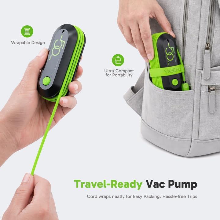 Vacuum Bags for Travel with USB Pump, Carry-on Size Compression Packing for Luggage and Suitcase, Space Saver Bags for Clothes and Clothing Travel