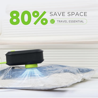 Vacuum Bags for Travel with USB Pump, Carry-on Size Compression Packing for Luggage and Suitcase, Space Saver Bags for Clothes and Clothing Travel