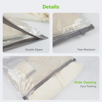 Vacuum Bags for Travel with USB Pump, Carry-on Size Compression Packing for Luggage and Suitcase, Space Saver Bags for Clothes and Clothing Travel