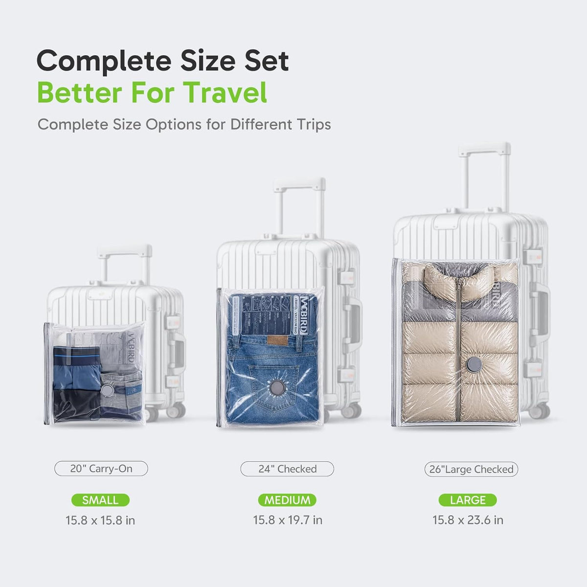 Vacuum Bags for Travel with USB Pump, Carry-on Size Compression Packing for Luggage and Suitcase, Space Saver Bags for Clothes and Clothing Travel