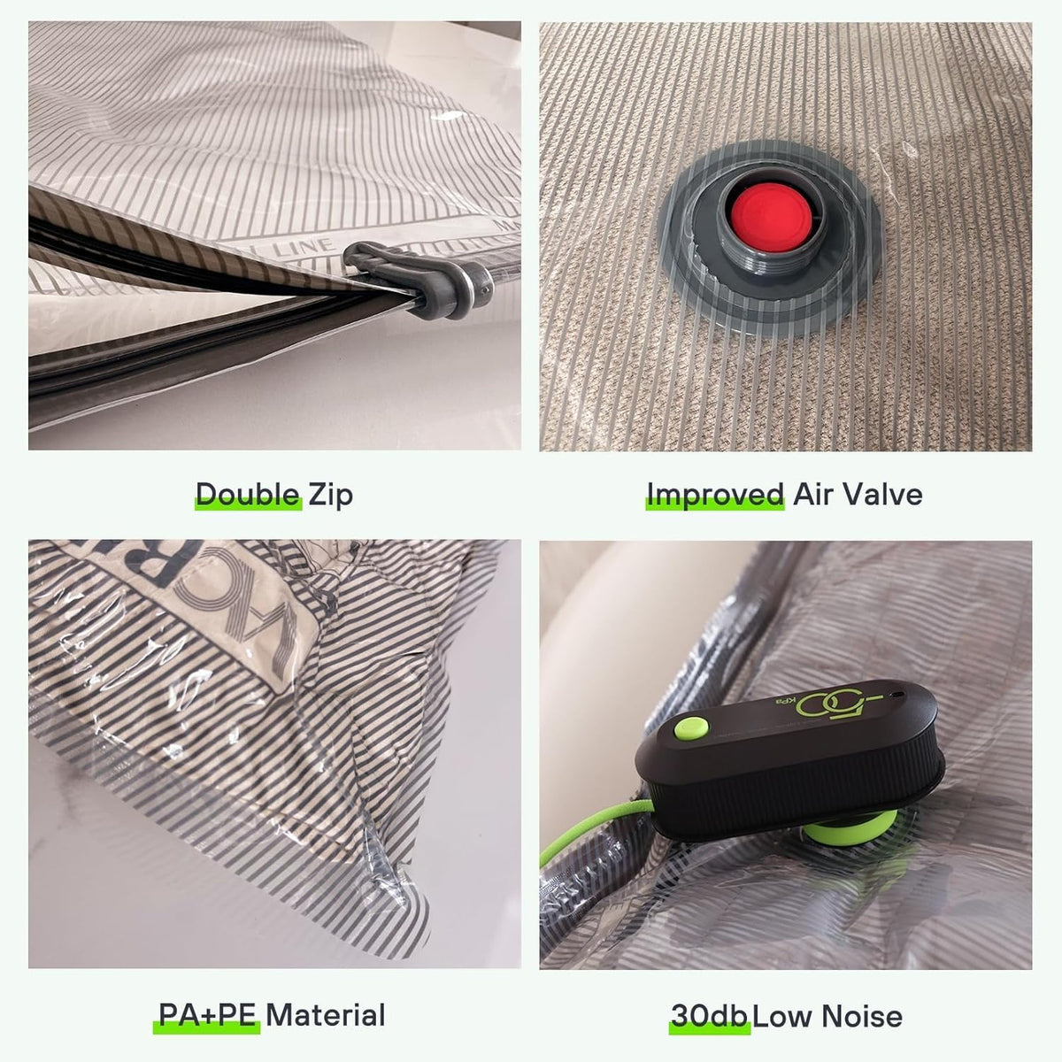 Vacuum Bags for Travel with USB Pump, Carry-on Size Compression Packing for Luggage and Suitcase, Space Saver Bags for Clothes and Clothing Travel