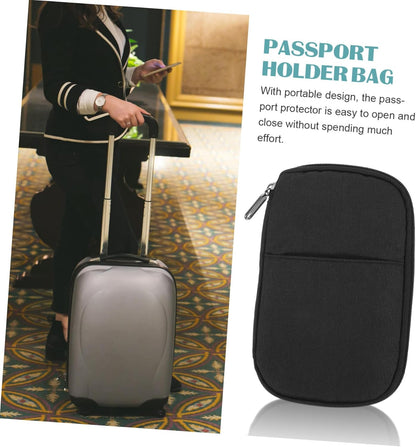Travel Holder Multi-functional Zipper Design Case Large Capacity Travel Document Organizer for Id Cards and Tickets Portable and Bag