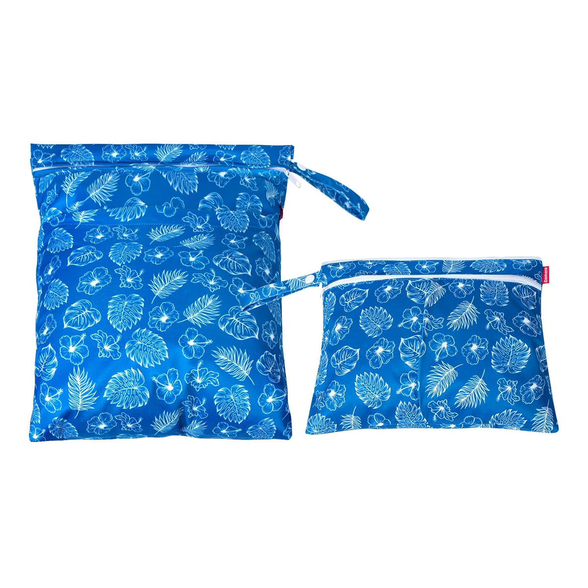 2 Pcs Wet Dry Bag for Cloth Diaper, Swimsuit, Clothes, Water-Resistant Reusable Wet Bag for Travel, Exercise, Beach, Pool, Daycare, Spiral Flowers