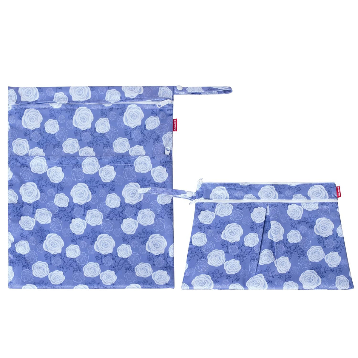 2 Pcs Wet Dry Bag for Cloth Diaper, Swimsuit, Clothes, Water-Resistant Reusable Wet Bag for Travel, Exercise, Beach, Pool, Daycare, Spiral Flowers