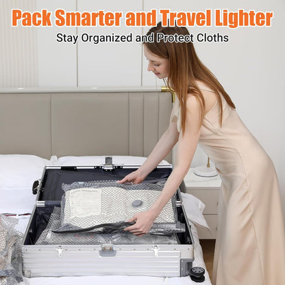 Vacuum Storage Bags for Travel with Rechargeable Cordless Pump, 10 Pack Compression Packing Bags for Luggage and Suitcase, Space Saver Seal Bag for Clothes and Clothing