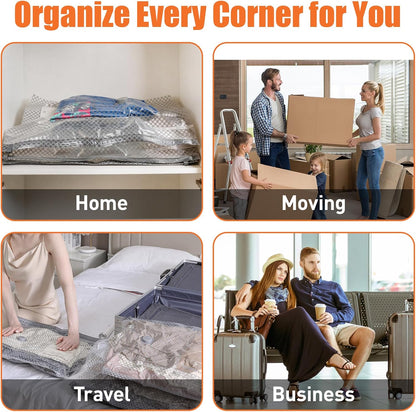 Vacuum Storage Bags for Travel with Rechargeable Cordless Pump, 10 Pack Compression Packing Bags for Luggage and Suitcase, Space Saver Seal Bag for Clothes and Clothing