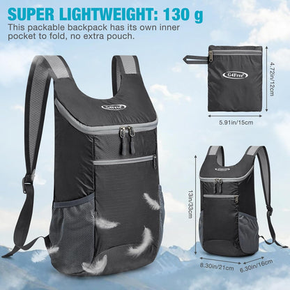 10L Lightweight Packable Hiking Backpack, Nylon Daypack Daily Travel | Water-Resistant Nylon, Weighing Only 4.59oz, Comfortable, Hiking, Travel, Cycling, Small Foldable Unisex Daypack (Blue)