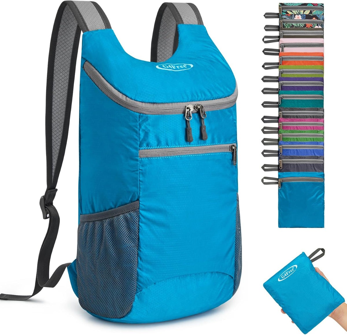 10L Lightweight Packable Hiking Backpack, Nylon Daypack Daily Travel | Water-Resistant Nylon, Weighing Only 4.59oz, Comfortable, Hiking, Travel, Cycling, Small Foldable Unisex Daypack (Blue)