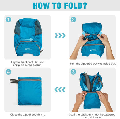 10L Lightweight Packable Hiking Backpack, Nylon Daypack Daily Travel | Water-Resistant Nylon, Weighing Only 4.59oz, Comfortable, Hiking, Travel, Cycling, Small Foldable Unisex Daypack (Blue)