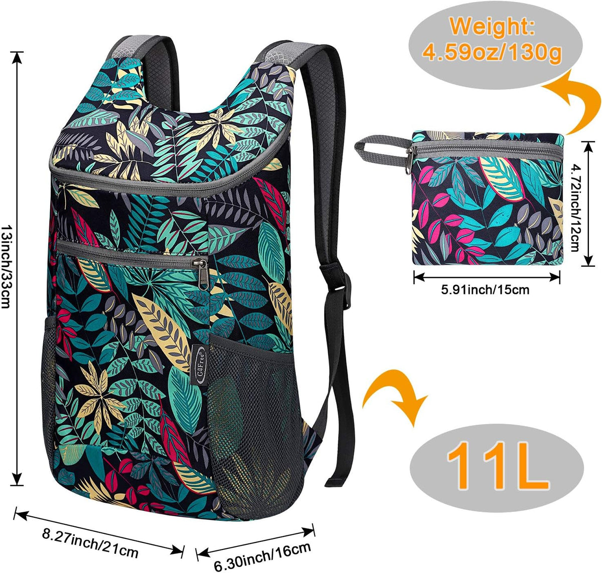 10L Lightweight Packable Hiking Backpack, Nylon Daypack Daily Travel | Water-Resistant Nylon, Weighing Only 4.59oz, Comfortable, Hiking, Travel, Cycling, Small Foldable Unisex Daypack (Blue)