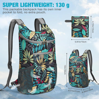 10L Lightweight Packable Hiking Backpack, Nylon Daypack Daily Travel | Water-Resistant Nylon, Weighing Only 4.59oz, Comfortable, Hiking, Travel, Cycling, Small Foldable Unisex Daypack (Blue)