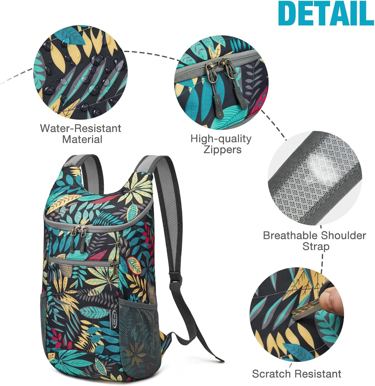 10L Lightweight Packable Hiking Backpack, Nylon Daypack Daily Travel | Water-Resistant Nylon, Weighing Only 4.59oz, Comfortable, Hiking, Travel, Cycling, Small Foldable Unisex Daypack (Blue)