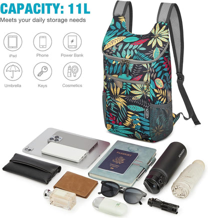 10L Lightweight Packable Hiking Backpack, Nylon Daypack Daily Travel | Water-Resistant Nylon, Weighing Only 4.59oz, Comfortable, Hiking, Travel, Cycling, Small Foldable Unisex Daypack (Blue)