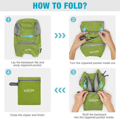 10L Lightweight Packable Hiking Backpack, Nylon Daypack Daily Travel | Water-Resistant Nylon, Weighing Only 4.59oz, Comfortable, Hiking, Travel, Cycling, Small Foldable Unisex Daypack (Blue)