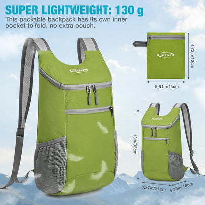 10L Lightweight Packable Hiking Backpack, Nylon Daypack Daily Travel | Water-Resistant Nylon, Weighing Only 4.59oz, Comfortable, Hiking, Travel, Cycling, Small Foldable Unisex Daypack (Blue)