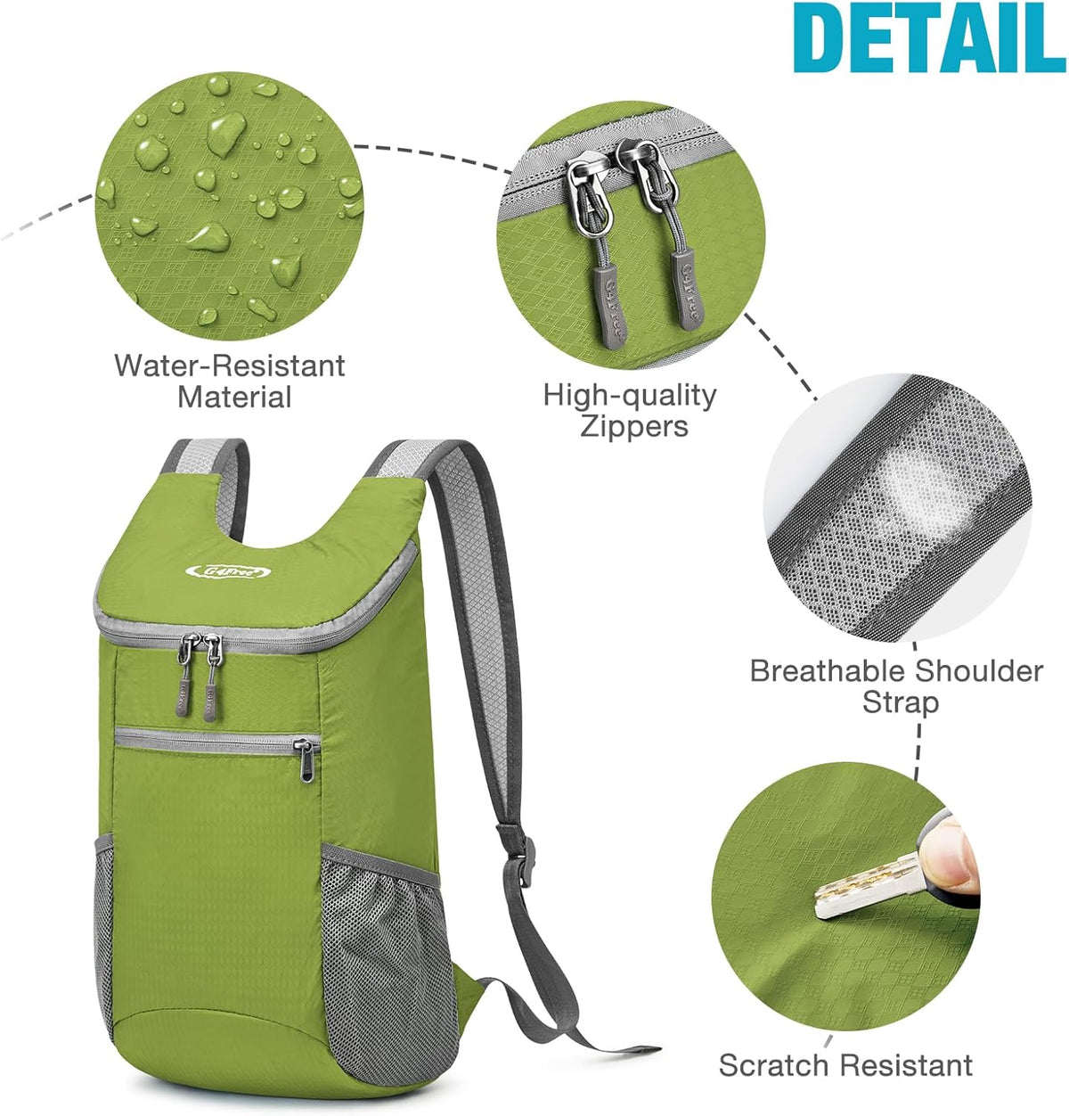 10L Lightweight Packable Hiking Backpack, Nylon Daypack Daily Travel | Water-Resistant Nylon, Weighing Only 4.59oz, Comfortable, Hiking, Travel, Cycling, Small Foldable Unisex Daypack (Blue)