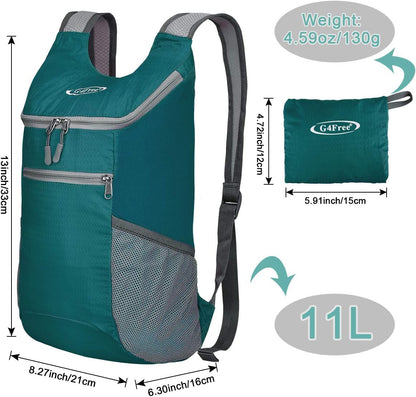 10L Lightweight Packable Hiking Backpack, Nylon Daypack Daily Travel | Water-Resistant Nylon, Weighing Only 4.59oz, Comfortable, Hiking, Travel, Cycling, Small Foldable Unisex Daypack (Blue)