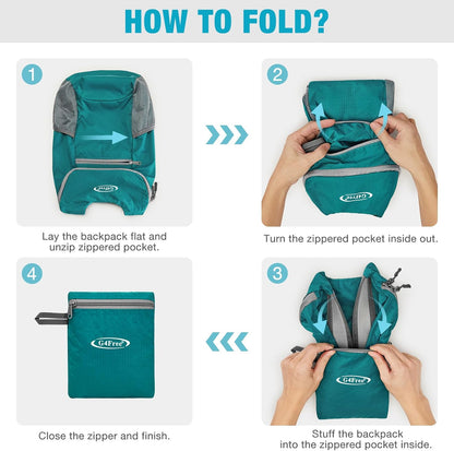 10L Lightweight Packable Hiking Backpack, Nylon Daypack Daily Travel | Water-Resistant Nylon, Weighing Only 4.59oz, Comfortable, Hiking, Travel, Cycling, Small Foldable Unisex Daypack (Blue)