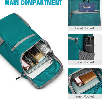 10L Lightweight Packable Hiking Backpack, Nylon Daypack Daily Travel | Water-Resistant Nylon, Weighing Only 4.59oz, Comfortable, Hiking, Travel, Cycling, Small Foldable Unisex Daypack (Blue)