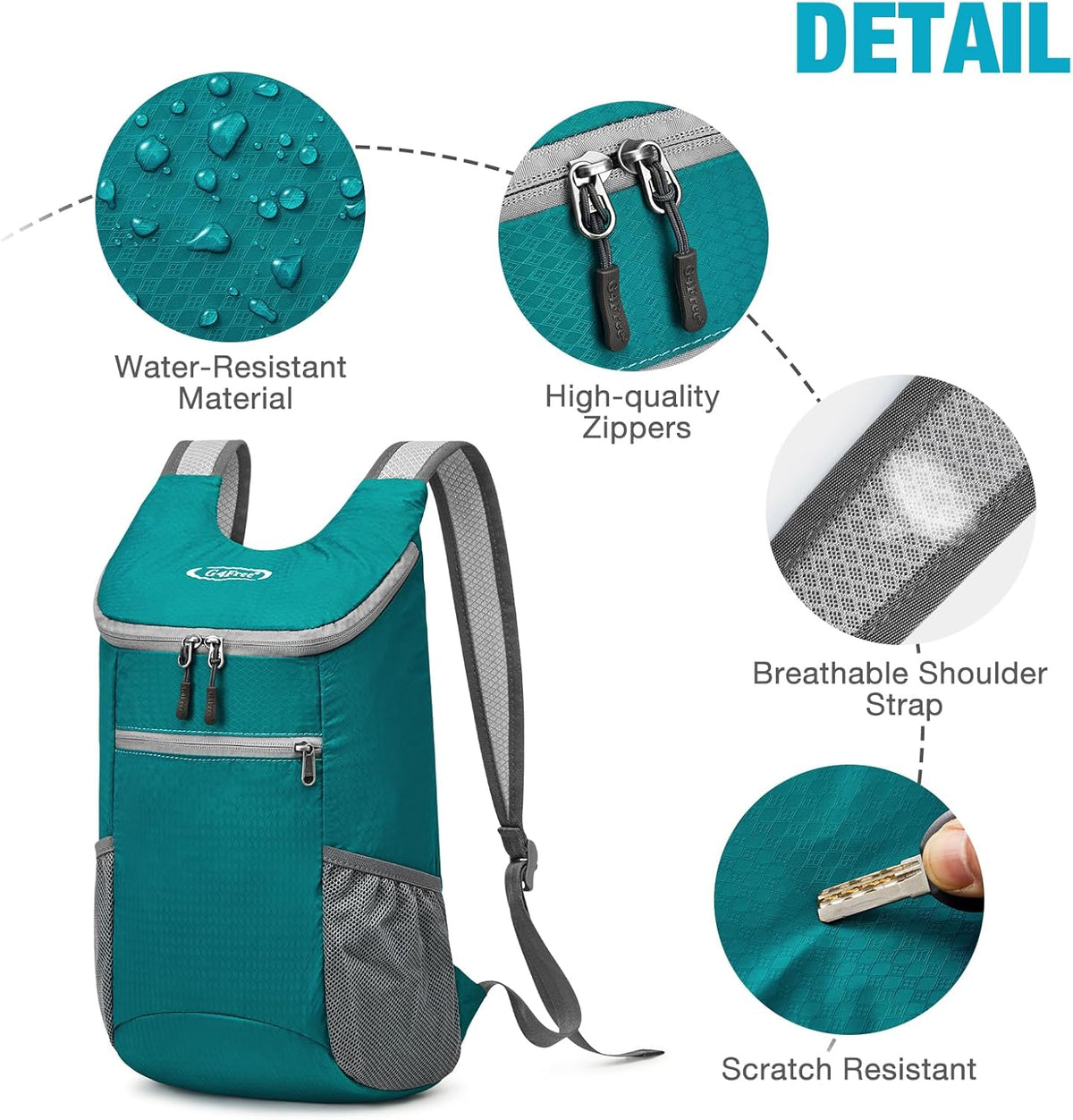 10L Lightweight Packable Hiking Backpack, Nylon Daypack Daily Travel | Water-Resistant Nylon, Weighing Only 4.59oz, Comfortable, Hiking, Travel, Cycling, Small Foldable Unisex Daypack (Blue)