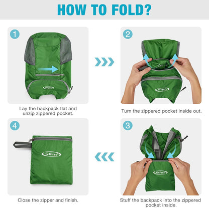 10L Lightweight Packable Hiking Backpack, Nylon Daypack Daily Travel | Water-Resistant Nylon, Weighing Only 4.59oz, Comfortable, Hiking, Travel, Cycling, Small Foldable Unisex Daypack (Blue)