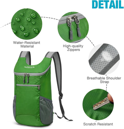 10L Lightweight Packable Hiking Backpack, Nylon Daypack Daily Travel | Water-Resistant Nylon, Weighing Only 4.59oz, Comfortable, Hiking, Travel, Cycling, Small Foldable Unisex Daypack (Blue)