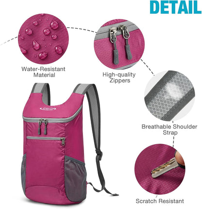 10L Lightweight Packable Hiking Backpack, Nylon Daypack Daily Travel | Water-Resistant Nylon, Weighing Only 4.59oz, Comfortable, Hiking, Travel, Cycling, Small Foldable Unisex Daypack (Blue)