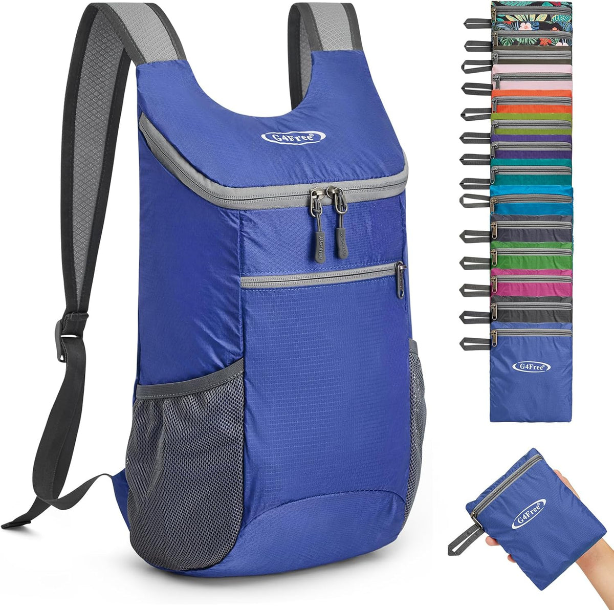 10L Lightweight Packable Hiking Backpack, Nylon Daypack Daily Travel | Water-Resistant Nylon, Weighing Only 4.59oz, Comfortable, Hiking, Travel, Cycling, Small Foldable Unisex Daypack (Blue)