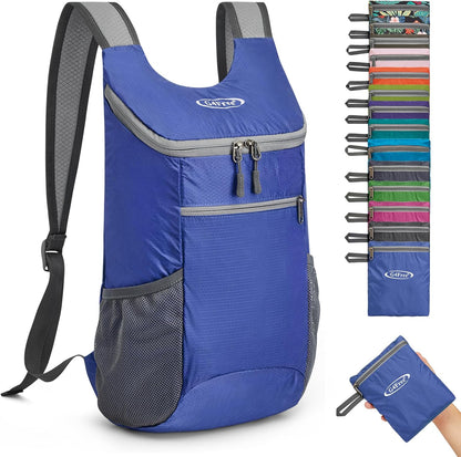 10L Lightweight Packable Hiking Backpack, Nylon Daypack Daily Travel | Water-Resistant Nylon, Weighing Only 4.59oz, Comfortable, Hiking, Travel, Cycling, Small Foldable Unisex Daypack (Blue)