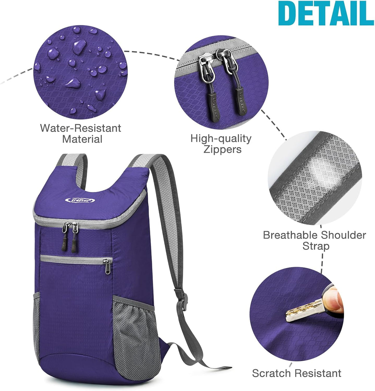 10L Lightweight Packable Hiking Backpack, Nylon Daypack Daily Travel | Water-Resistant Nylon, Weighing Only 4.59oz, Comfortable, Hiking, Travel, Cycling, Small Foldable Unisex Daypack (Blue)
