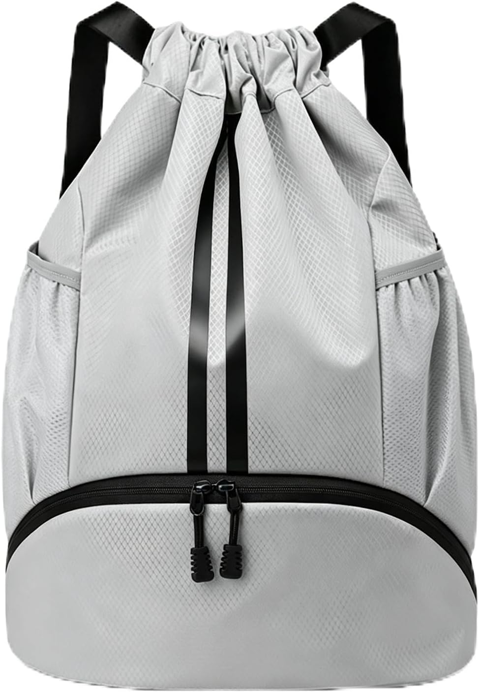 Sports Drawstring Backpack - String Swim Gym Bag with Shoes Compartment and Wet Proof Pocket for Women and Men