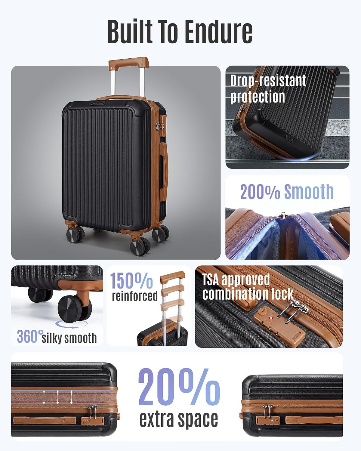 Carry On Luggage 22x14x9 Airline Approved, Dark Green | Airline Approved, Hard Shell with Wheels, Expandable Hardside, Lightweight, TSA Lock