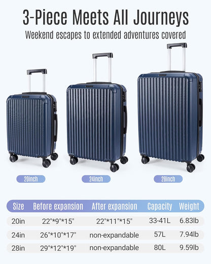 Carry On Luggage 22x14x9 Airline Approved, Dark Green | Airline Approved, Hard Shell with Wheels, Expandable Hardside, Lightweight, TSA Lock