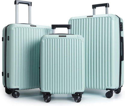 Carry On Luggage 22x14x9 Airline Approved, Dark Green | Airline Approved, Hard Shell with Wheels, Expandable Hardside, Lightweight, TSA Lock