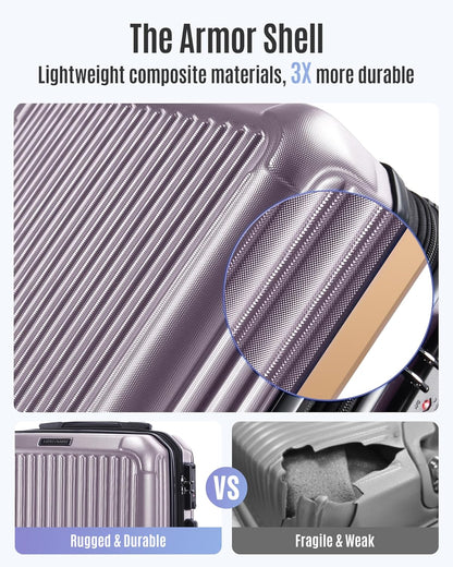 Carry On Luggage 22x14x9 Airline Approved, Dark Green | Airline Approved, Hard Shell with Wheels, Expandable Hardside, Lightweight, TSA Lock