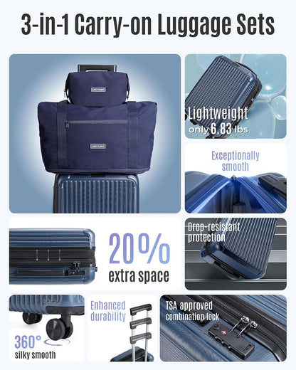 Carry On Luggage 22x14x9 Airline Approved, Dark Green | Airline Approved, Hard Shell with Wheels, Expandable Hardside, Lightweight, TSA Lock