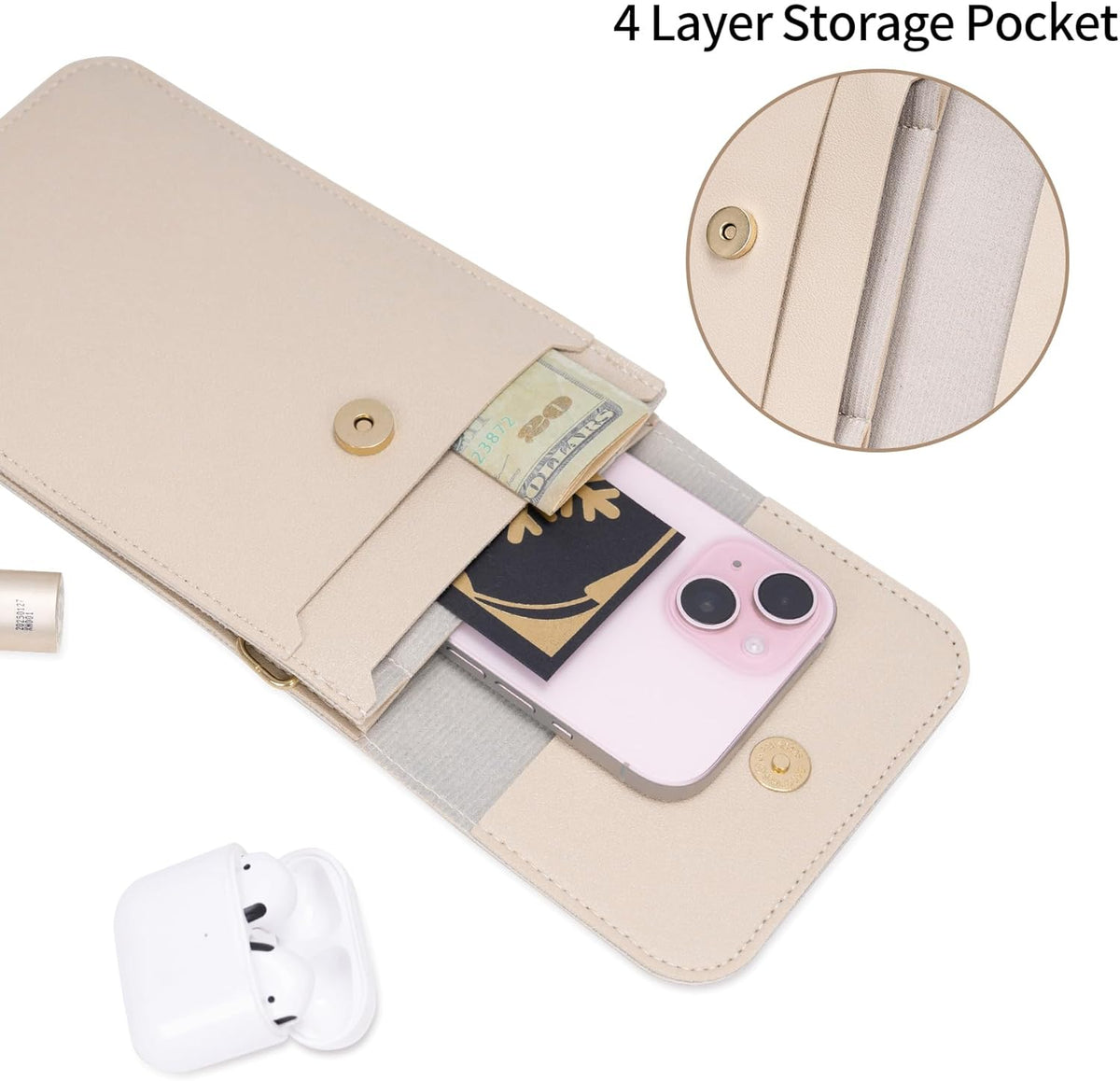 Small Crossbody Bags for Women, Leather Cell Phone Purse with Adjustable Strap, Handbags Bag for Travel Shopping