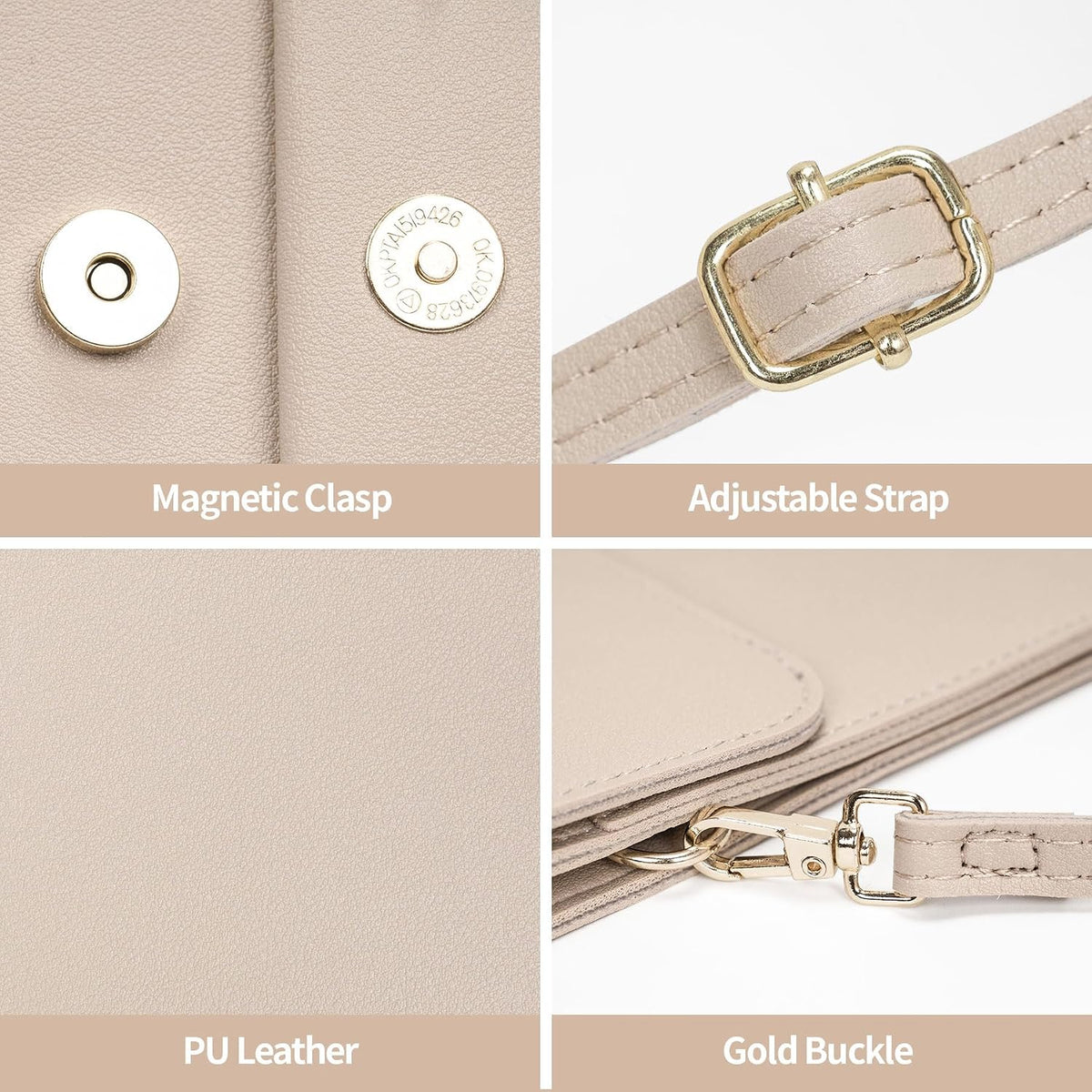 Small Crossbody Bags for Women, Leather Cell Phone Purse with Adjustable Strap, Handbags Bag for Travel Shopping