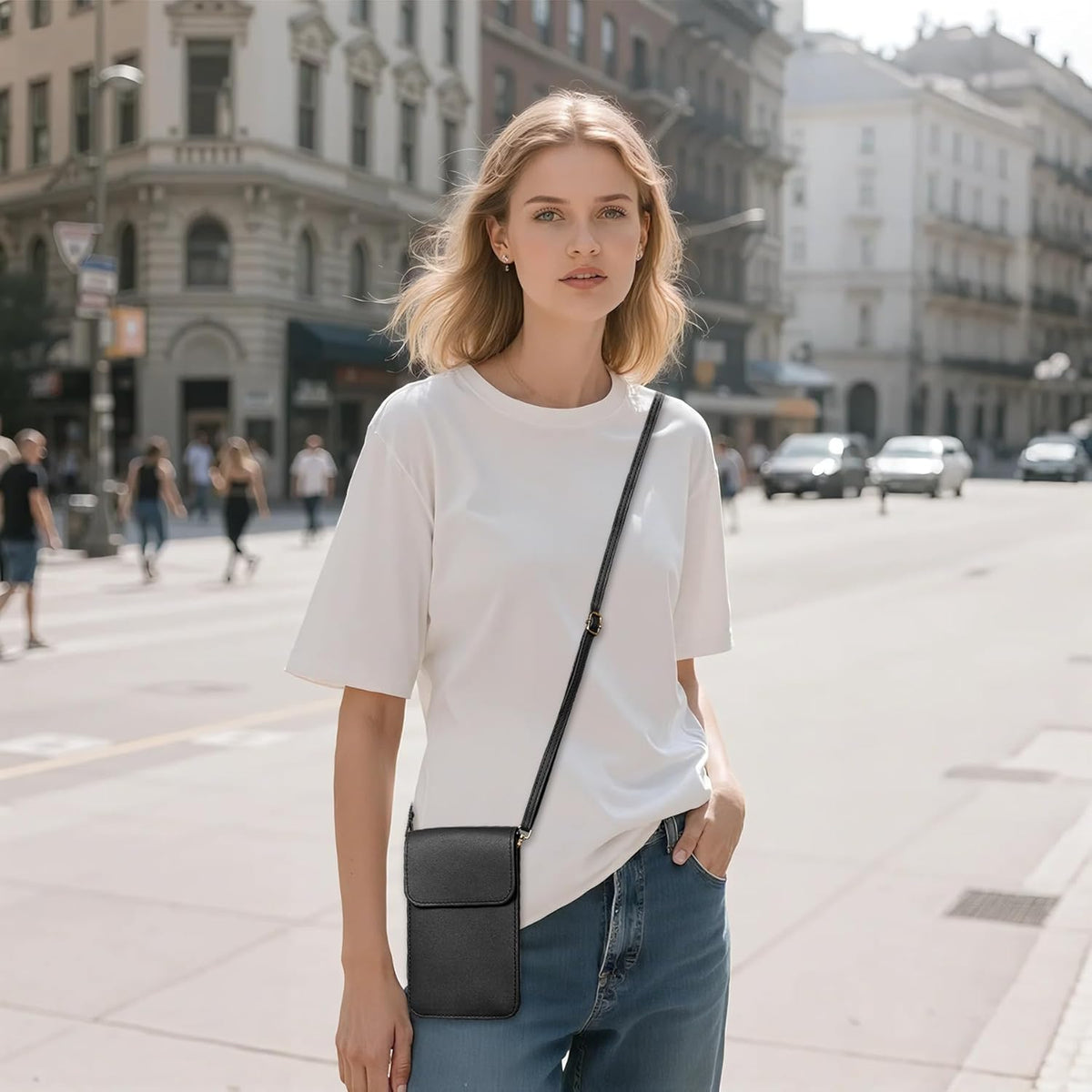 Small Crossbody Bags for Women, Leather Cell Phone Purse with Adjustable Strap, Handbags Bag for Travel Shopping