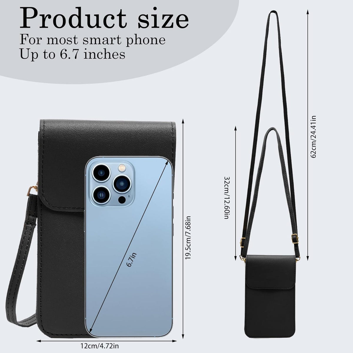 Small Crossbody Bags for Women, Leather Cell Phone Purse with Adjustable Strap, Handbags Bag for Travel Shopping