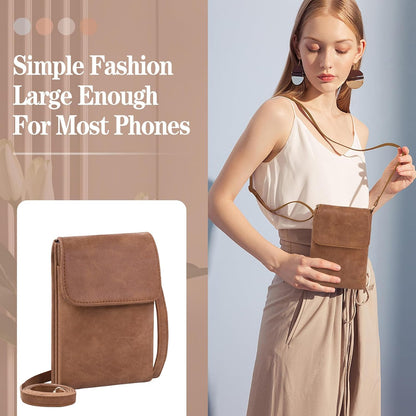 Small Crossbody Bags for Women, Leather Cell Phone Purse with Adjustable Strap, Handbags Bag for Travel Shopping