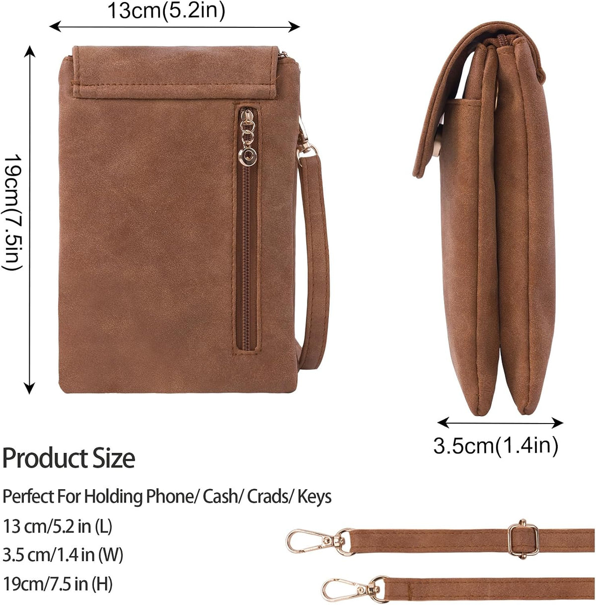Small Crossbody Bags for Women, Leather Cell Phone Purse with Adjustable Strap, Handbags Bag for Travel Shopping
