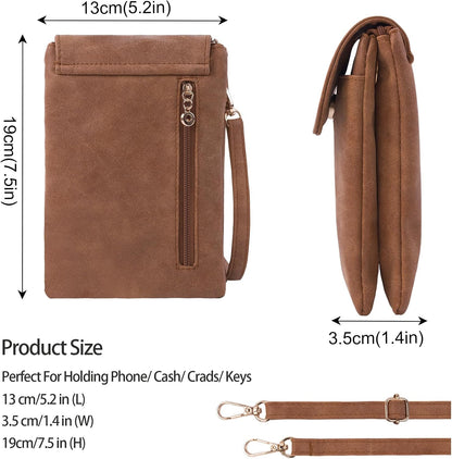 Small Crossbody Bags for Women, Leather Cell Phone Purse with Adjustable Strap, Handbags Bag for Travel Shopping