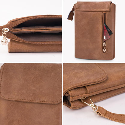 Small Crossbody Bags for Women, Leather Cell Phone Purse with Adjustable Strap, Handbags Bag for Travel Shopping